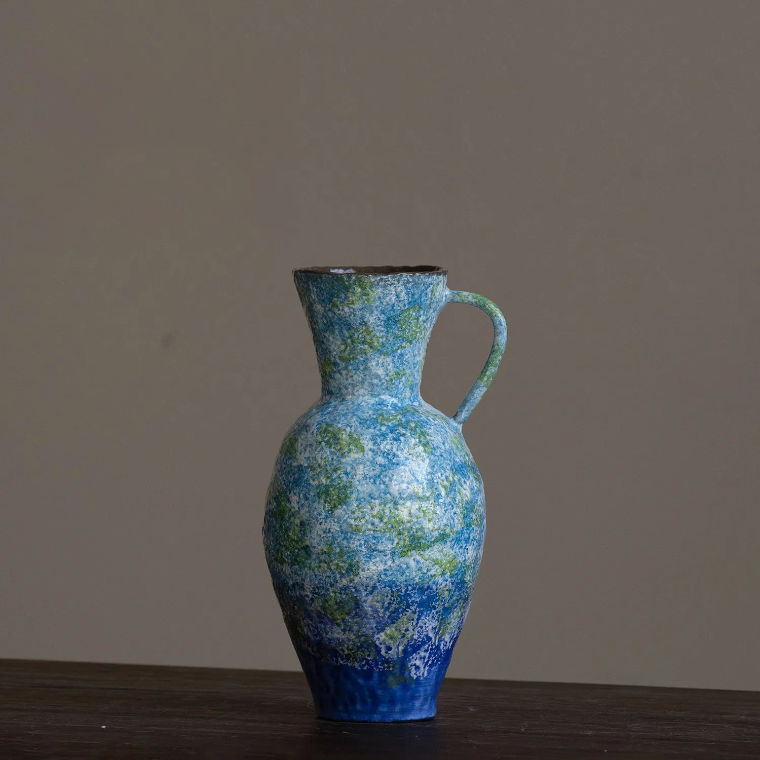 Retro Blue Ceramic Vase Living Luxury High-End Decorative Porcelain Flower Vase