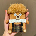 DIY Natural Soybean Pod Bear Doll With Curly Hair Handmade Plant Material Handbag Pendant