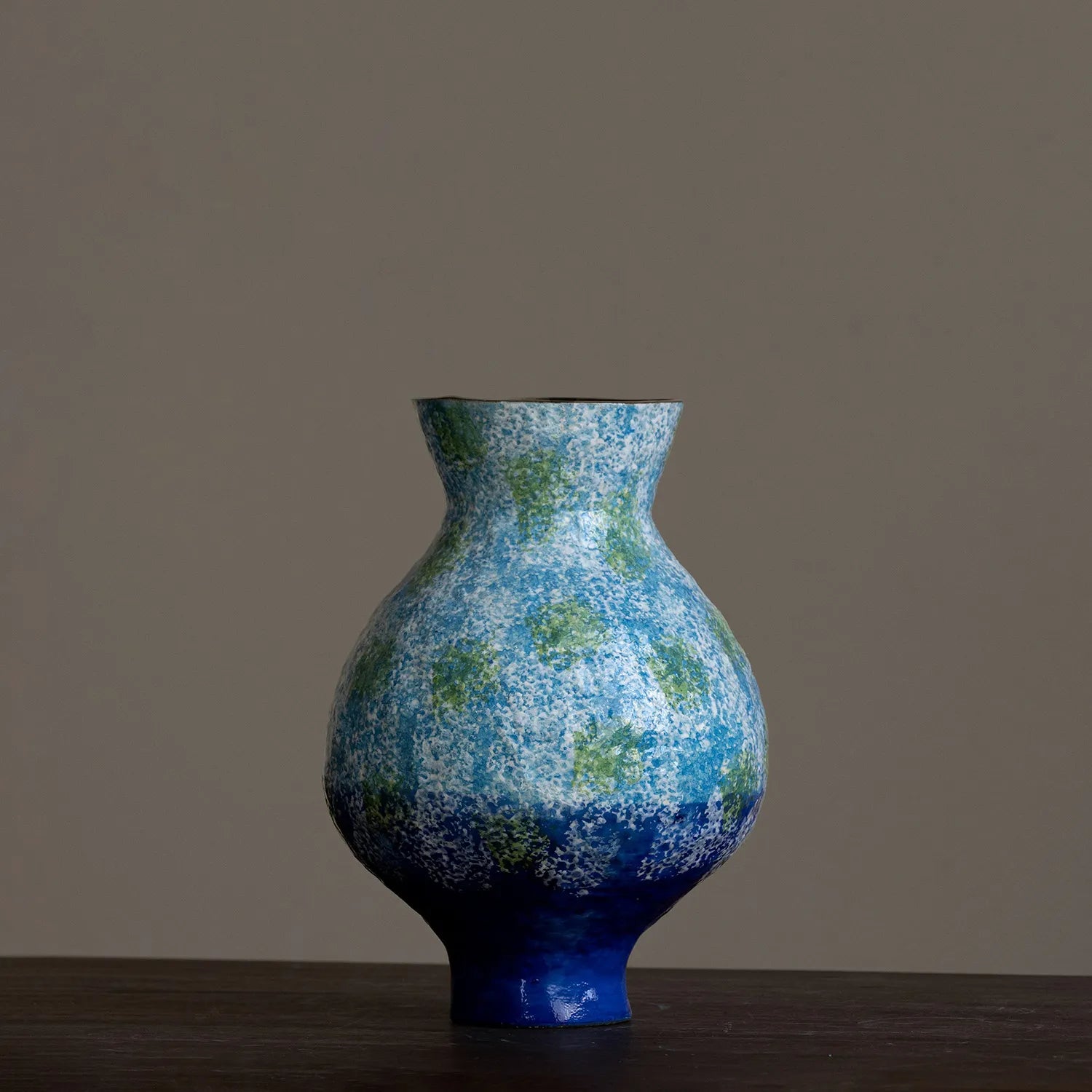 Retro Blue Ceramic Vase Living Luxury High-End Decorative Porcelain Flower Vase