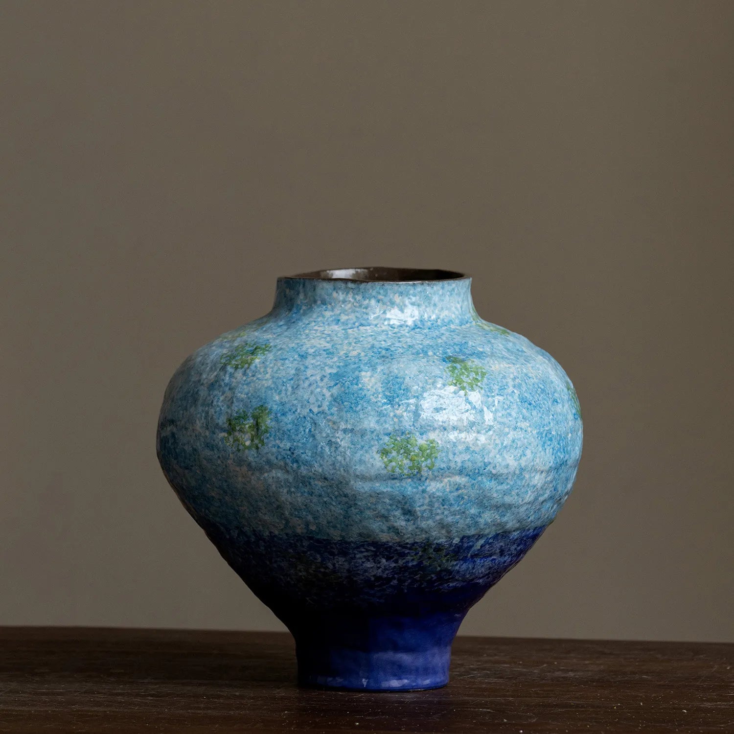 Retro Blue Ceramic Vase Living Luxury High-End Decorative Porcelain Flower Vase