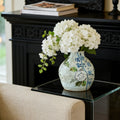 Hand-Painted Hydrangea Blue and White Porcelain Vase Retro Chinese Ceramic Flower Vase