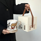 Cartoon Papillon Grey Ceramic Mug Dog Patterns Porcelain Mug