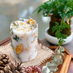 Muse Dried Flower & Citrus Candle White Botanical Aroma Decor Candle for Home Gifts