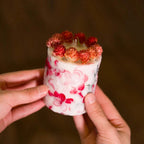Red and White Petal Dried Flower Scented Candle Handmade Soy Wax Candle