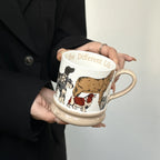 Cartoon Papillon Grey Ceramic Mug Dog Patterns Porcelain Mug