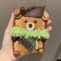 Natural Plant Double Bean Pod Doll Handbag Charm Handmade DIY Adorable Bear Pod Doll Toy