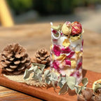 Muse Romantic Rose Dried Flower Scented Candle White & Pink Aromatherapy Decor Candle for Home Gifts & Weddings