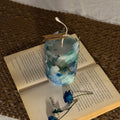 Handmade Blue & White Dried Flower Scented Candles Artisanal Home Decor & Aromatherapy Gift