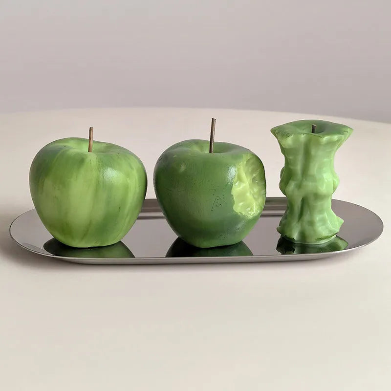 Simulation Green Apple Shaped Aromatherapy Candle Handmade Soy & Beeswax Candle Fruit Home Decor