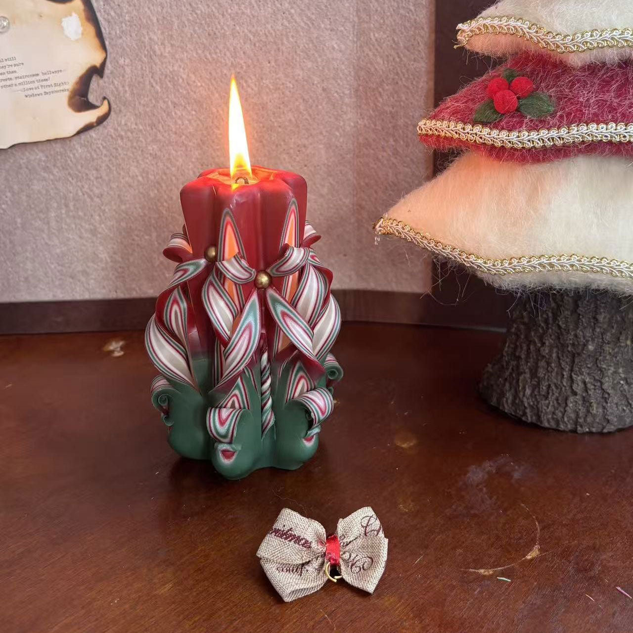 Hand Carved Scented Candle Unique Sculptural Candle Gift for Christmas