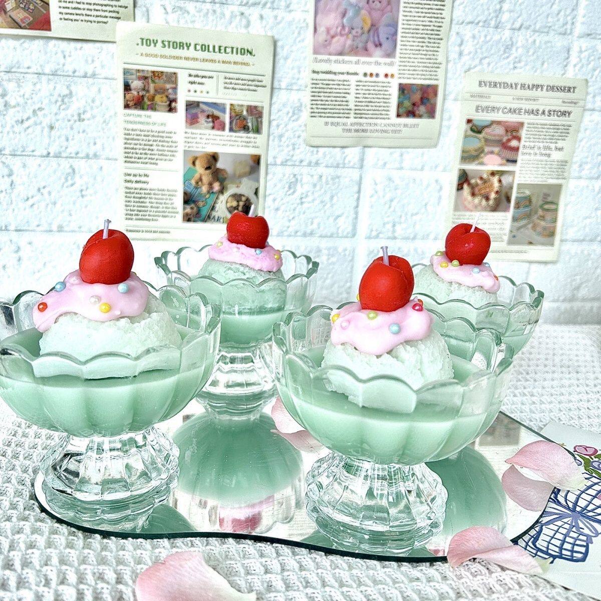 Matcha Ice Cream Cake Scented Candles Gift Adorable Sweet-Inspired Aromatherapy Candles Present