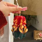 Hand Carved Christmas Candle Artisan Sculptural Holiday Candle Gift