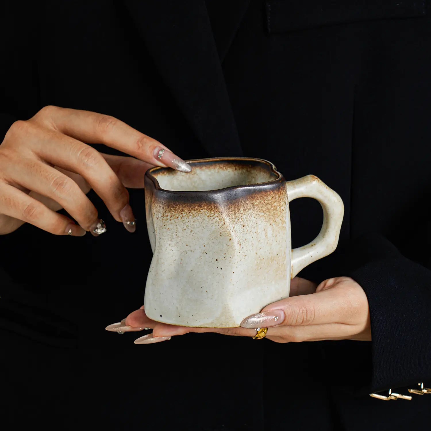 Irregularly Shaped Ceramic Mug Handcrafted Coffee & Tea Cup Creative Water Mug