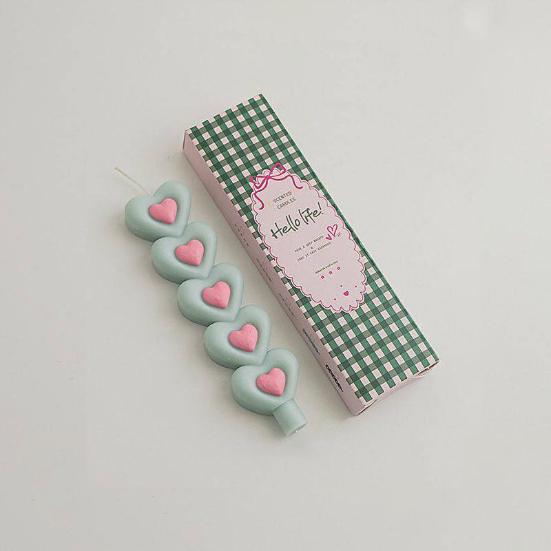 Heart Shape Long Gan Soy Wax Scented Candles Handmade Artistic  Aroma Candle