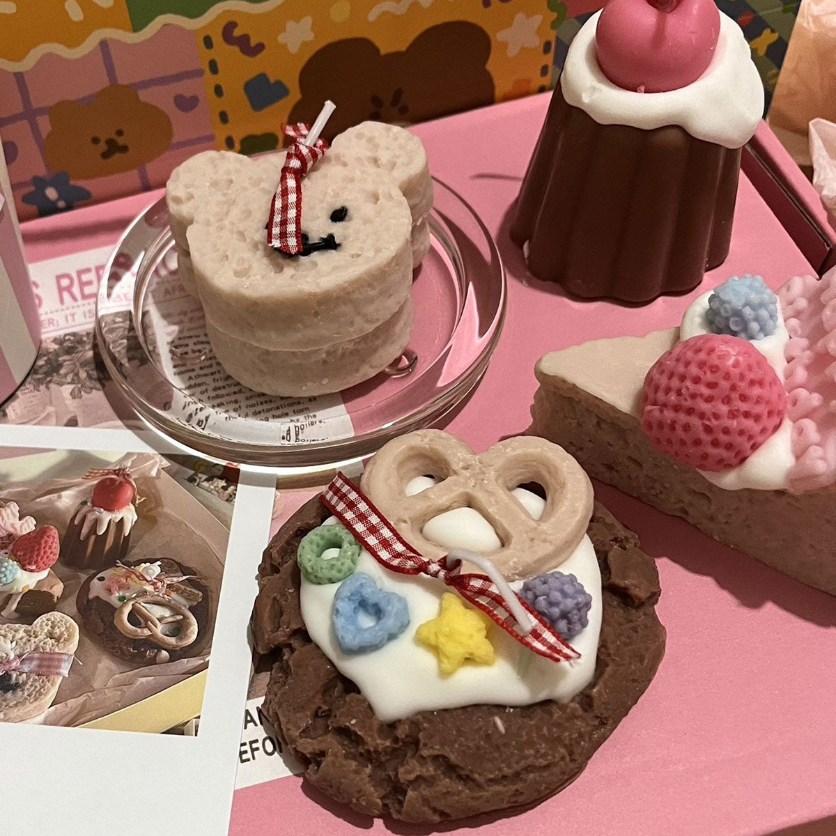 Creative Dessert Shaped Scented Candle Gift Box 4 Handmade Soy Wax Candles Birthday Present Set
