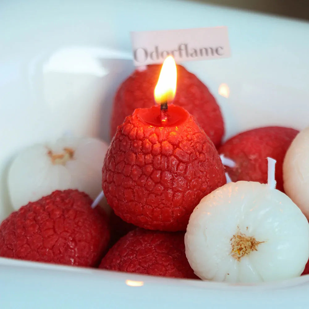 Simulated Litchi Shaped Scented Candle Set Fruit Home Decor Aromatherapy Candles
