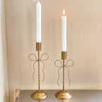 French Metal Bow Candle Holder Vintage Iron Art Home Candle Stands