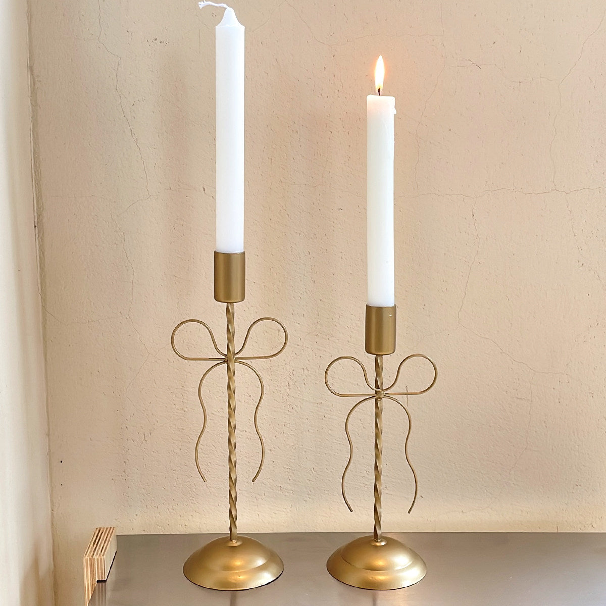 French Metal Bow Candle Holder Vintage Iron Art Home Candle Stands