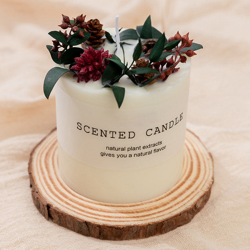 Fresh Spring Breeze Handmade Scented Soy Wax Candle with Dried Flowers Aromatherapy Candle