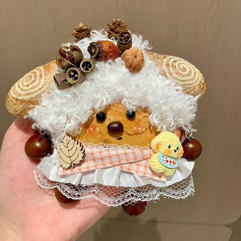 Handmade Natural Pod Fluffy Ndearing Lamb Doll Pendant Cottagecore Plant Bag Charm