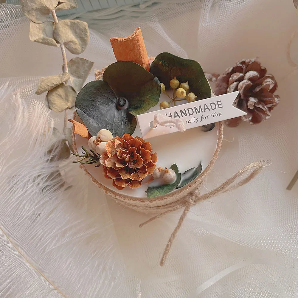Dried Flower Scented Soy Candle Gift Set Luxury Women Birthday Artistic Candles