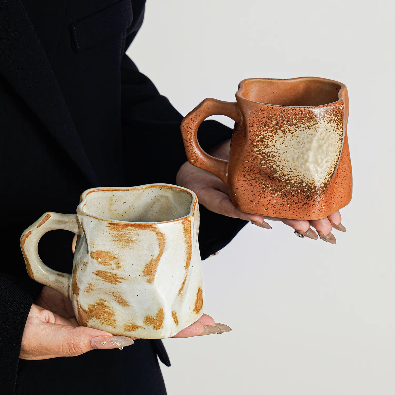 Irregularly Shaped Ceramic Mug Handcrafted Coffee & Tea Cup Creative Water Mug