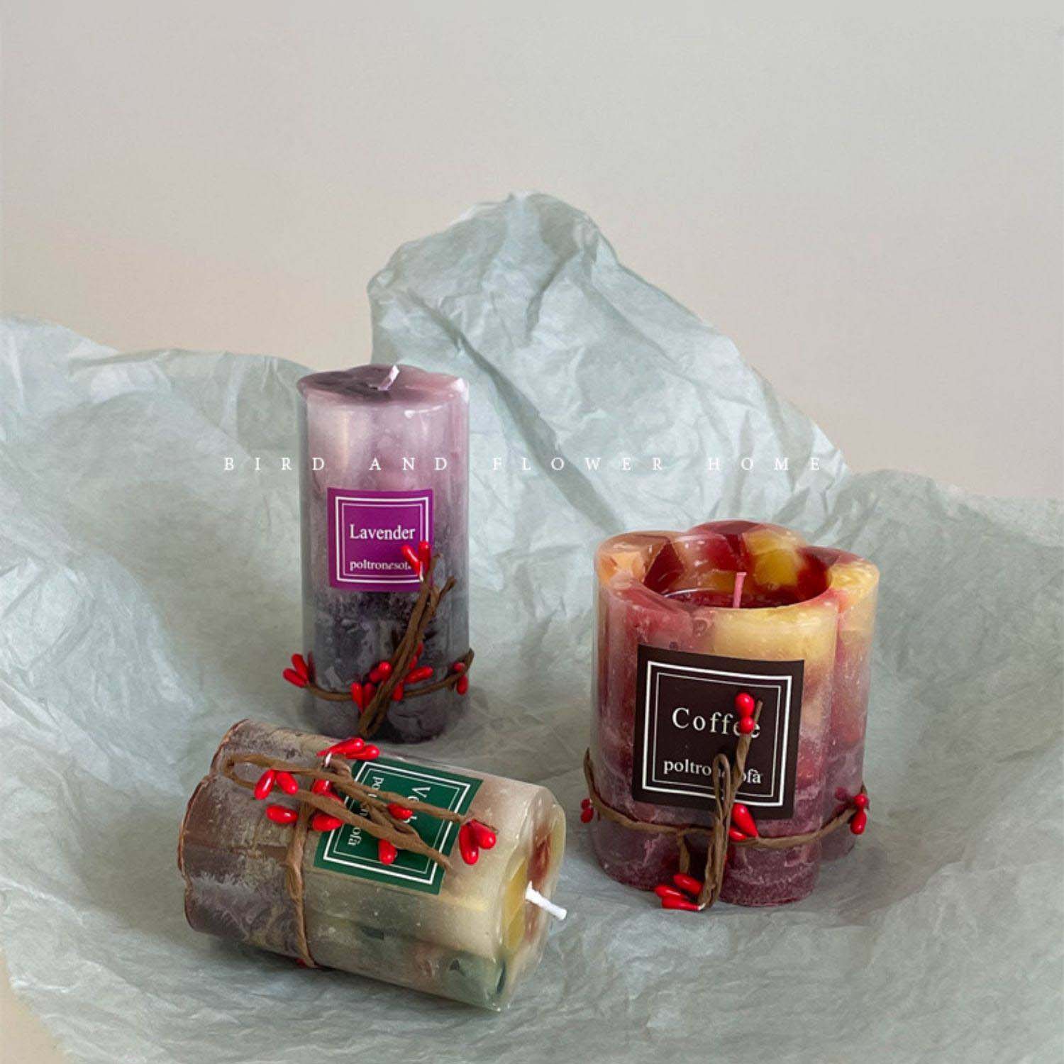 Christmas Decor Scented Soy Wax Candle  Festival Candles in Purple Red Green