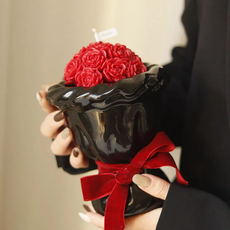 Handmade Rose Bouquet Scented Candle Gift Set Birthday Wedding Proposal Artistic Candles
