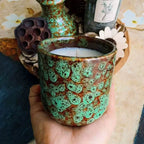 Handmade Scented Candle Set with Ceramic Holder Pine & Lavender Fragrance Candle