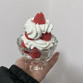 Cream Strawberry Tart Scented Candle in Layered Cup Soy Wax and White Beeswax