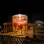 Premium Jelly Wax Scented Candle with Real Dried Roses Sleep & Bedroom Aromatherapy Dried flower Candles