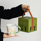 Hand-Painted Tulip Ceramic Mug Creative Floral Coffee Cup High-Quality Tea & Water Cup