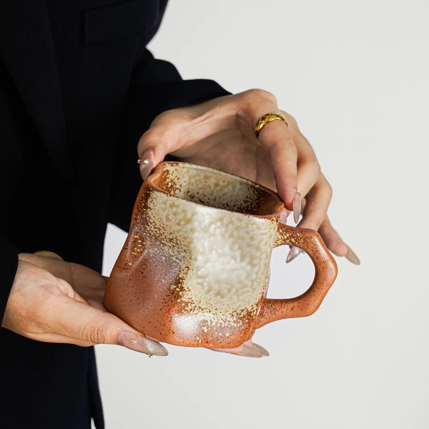 Irregularly Shaped Ceramic Mug Handcrafted Coffee & Tea Cup Creative Water Mug