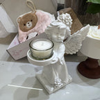 Angel Wing Candle Holder French-Style Distressed Candle Holder Vintage Tabletop Ornament