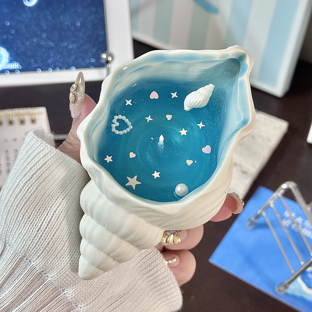 Blue Wave Dream Shell-Shaped Scented Candle Handmade Home Decor Candle