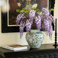 Hand Painting Iris Ceramic Vase Retro Chinese-Style Pottery Flower Vase