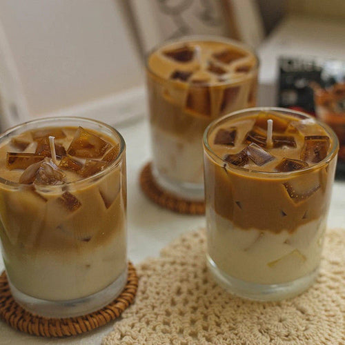 Handcrafted Iced Latte Coffee Scented Candle Home Decor Aromatherapy Candle in Glass