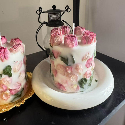 Freud Pink Rose Scented Candle Pressed Flower Soy Wax Candle