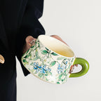 Elegant Jasmine Ceramic Coffee Cup & Saucer Set Painted Floral Latte Mug Birthday & Party Favors Gift