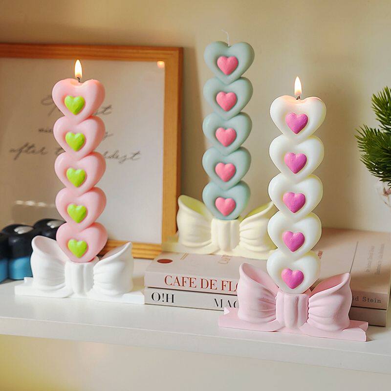 Heart Shape Long Gan Soy Wax Scented Candles Handmade Artistic  Aroma Candle