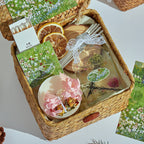 Handmade Blue Wind Chime Dried Flower Scented Candle Gift Set