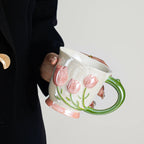 Hand-Painted Tulip Ceramic Mug Creative Floral Coffee Cup High-Quality Tea & Water Cup
