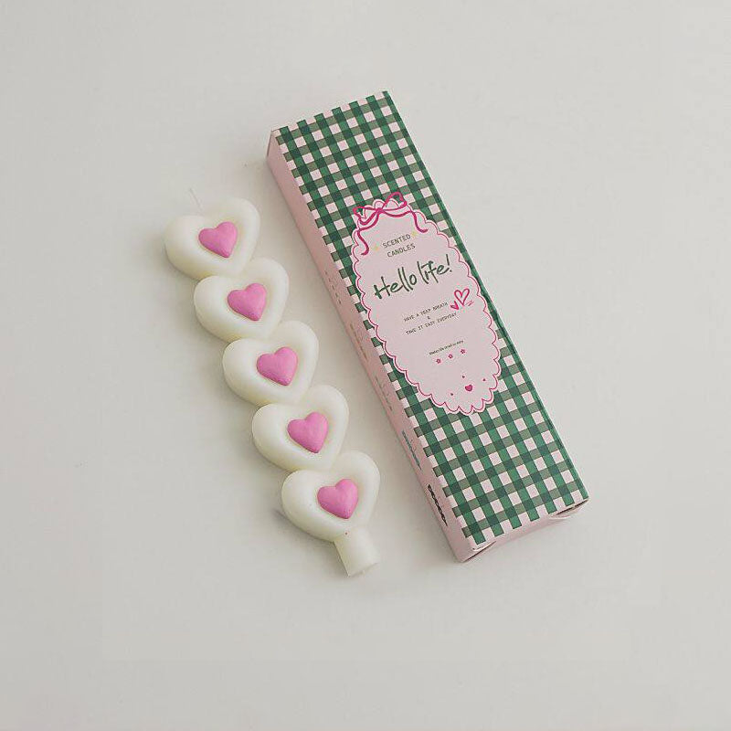Heart Shape Long Gan Soy Wax Scented Candles Handmade Artistic  Aroma Candle