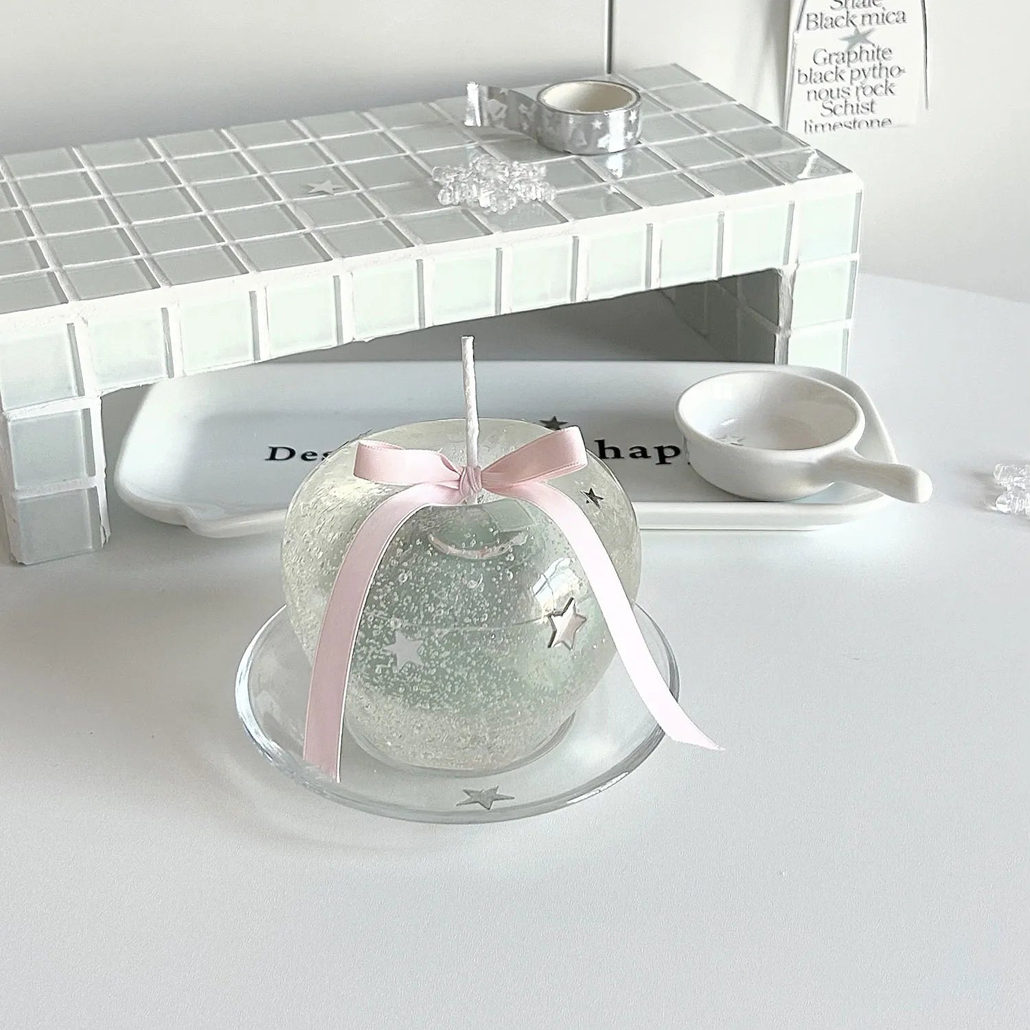 Lime Star Wish Apple Jelly Wax Candle Gift Set Valentine's Day Birthday Candle Present