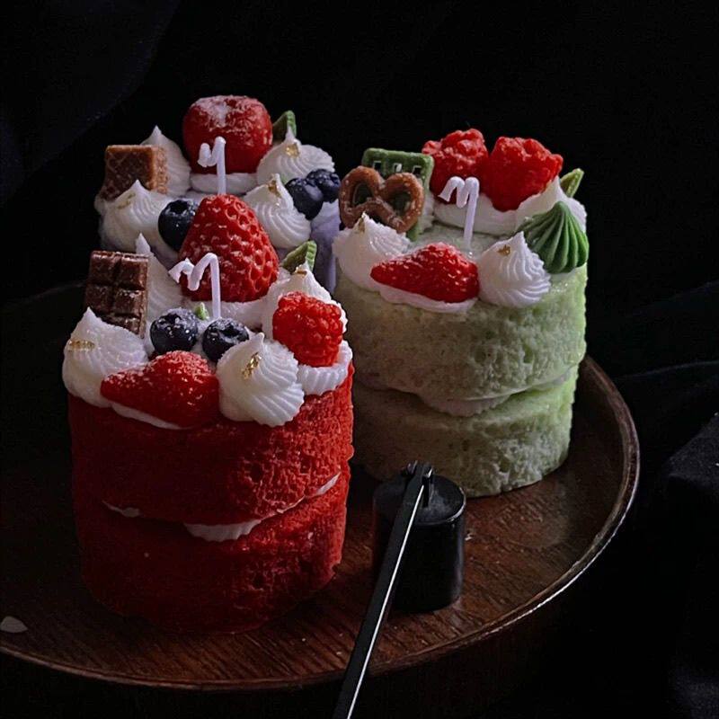 Velvet Cake Scented Candles Creative Aromatherapy Candles Birthday Gift