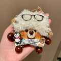 Handmade Natural Nerdy Bear Pod Bag Charm Pod Curly Bear Doll Pendant