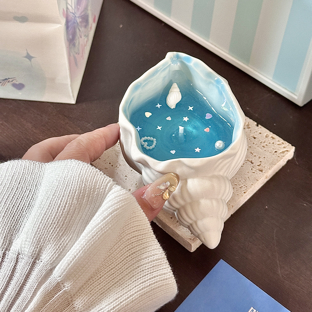 Blue Wave Dream Shell-Shaped Scented Candle Handmade Home Decor Candle