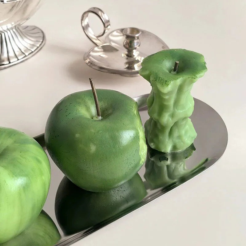Simulation Green Apple Shaped Aromatherapy Candle Handmade Soy & Beeswax Candle Fruit Home Decor