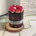 Black Gothic Rose Scented Candle Gift Set Soy Wax Candle with Real Rose Petals