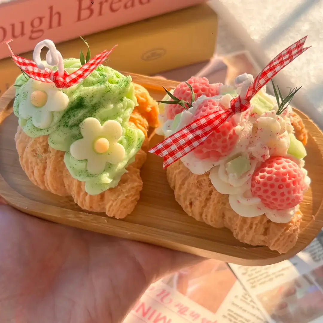 Realistic Croissant Bread Shaped Scented Candles Pastry Design Aromatherapy Candle Sweet Bread Gift Candle